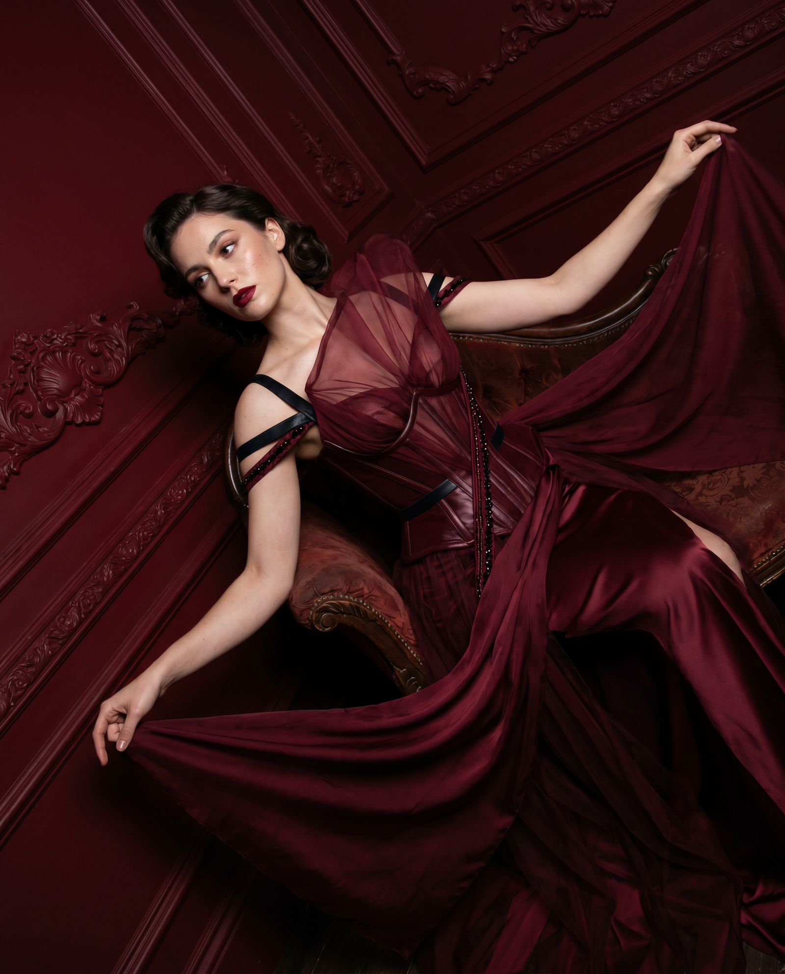 Luxury fashion editorial portrait